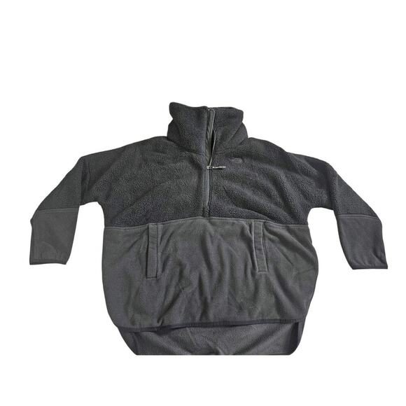 Northface Dolman Sleeve Oversize Cozy Black Fleece 3/4 Zip Medium - Picture 1 of 9